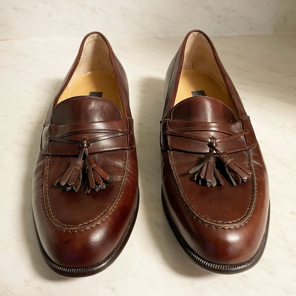 Bally Brown Leather Loafers with Tassels